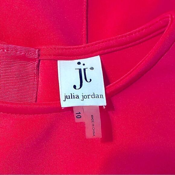 Julia Jordan Hot Pink Sleeveless Flair Shift Dress Like New Size 10 - Picture 6 of 6